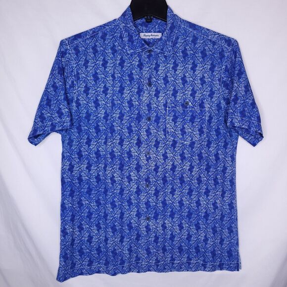 Tommy Bahama Men's Blue Patterned Casual Shirt - Picture 2 of 13
